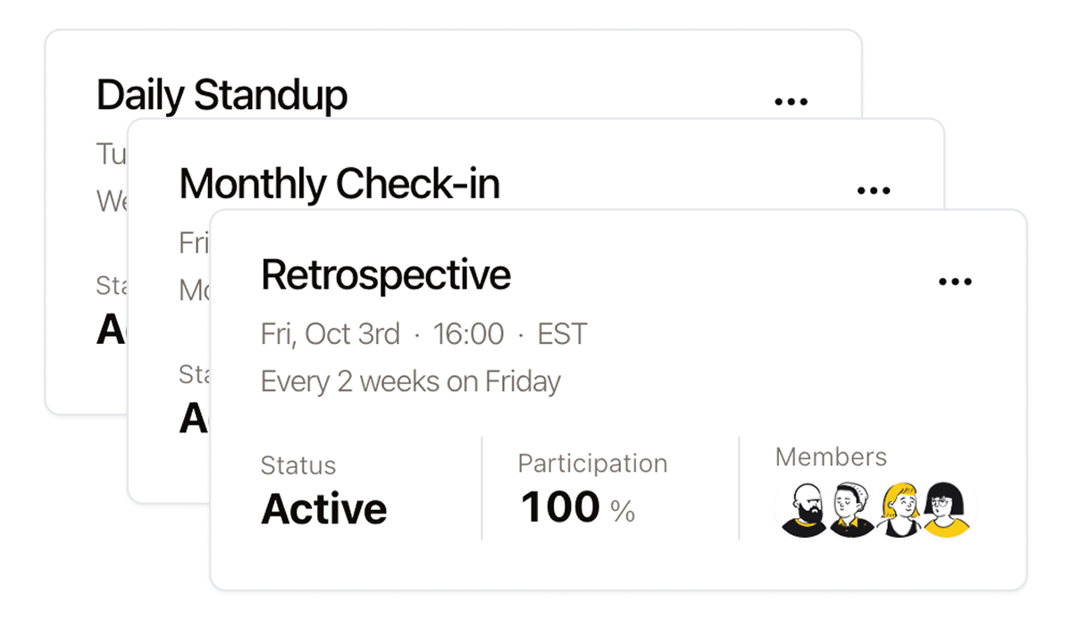 Setup step: Track your standups at a glance